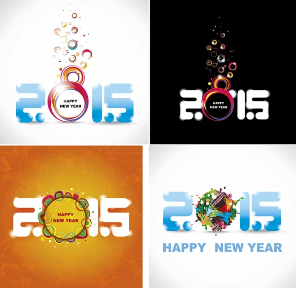 New year 2015 in white background. Abstract poster — Stock Vector