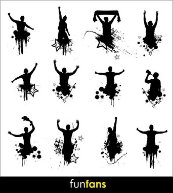Silhouettes for advertising banner sports championships and concerts