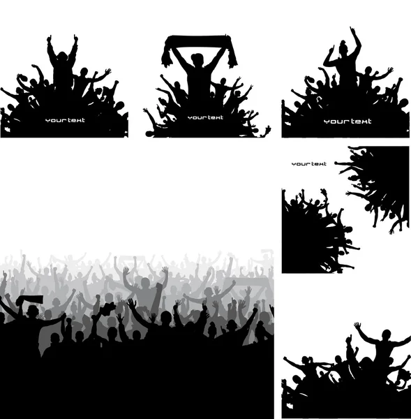 Definir cartazes para campeonatos esportivos e concertos —  Vetores de Stock