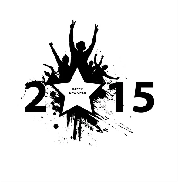 Nuevo año 2015 en fondo blanco. Cartel abstracto — Vector de stock