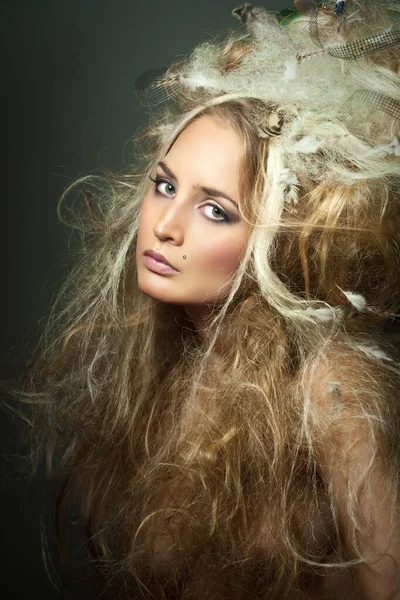 Closeup Woman Hair Long — Stock Photo, Image