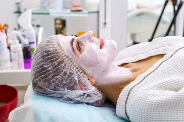 Beautiful Woman Facial Mask Beauty Salon Stock Image