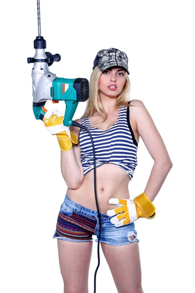 Sexy bouwer vrouw — Stockfoto