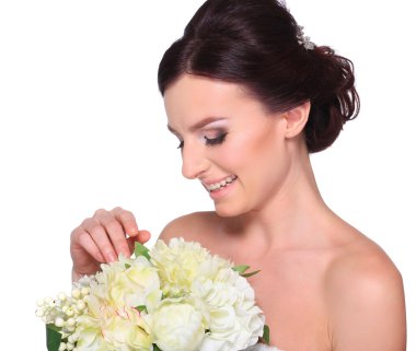 genç ve güzel bir gelin portresi.