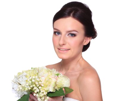 genç ve güzel bir gelin portresi.