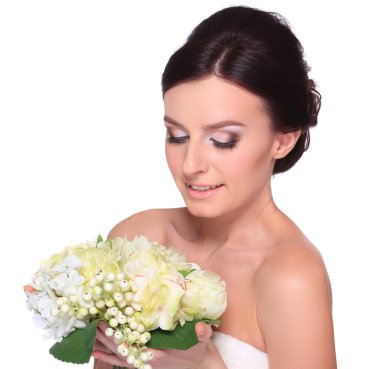 genç ve güzel bir gelin portresi.