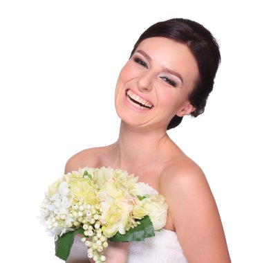 genç ve güzel bir gelin portresi.