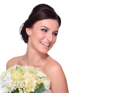 genç ve güzel bir gelin portresi.