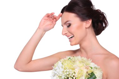 genç ve güzel bir gelin portresi.