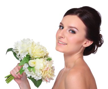 genç ve güzel bir gelin portresi.