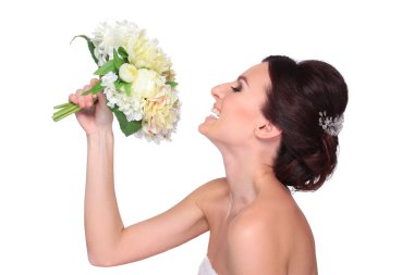 genç ve güzel bir gelin portresi.