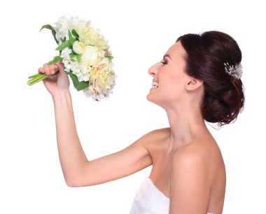 genç ve güzel bir gelin portresi.