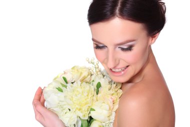 genç ve güzel bir gelin portresi.