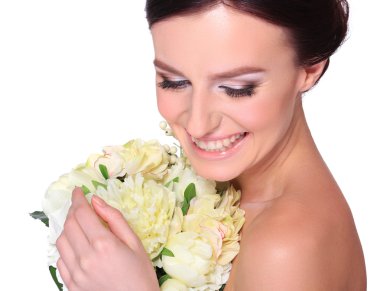 genç ve güzel bir gelin portresi.