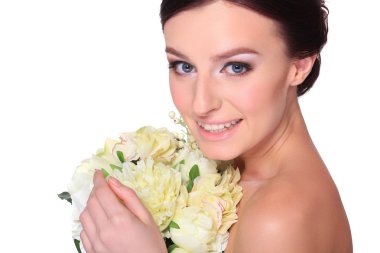 genç ve güzel bir gelin portresi.