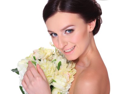 genç ve güzel bir gelin portresi.