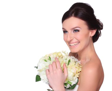 genç ve güzel bir gelin portresi.