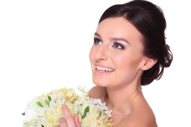 genç ve güzel bir gelin portresi.