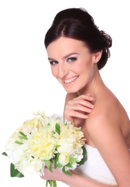 genç ve güzel bir gelin portresi.