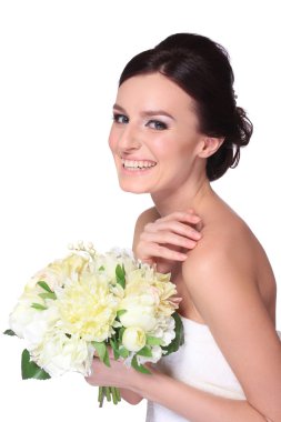 genç ve güzel bir gelin portresi.