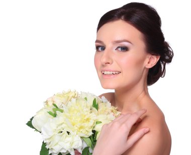 genç ve güzel bir gelin portresi.