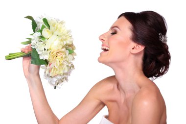 genç ve güzel bir gelin portresi.