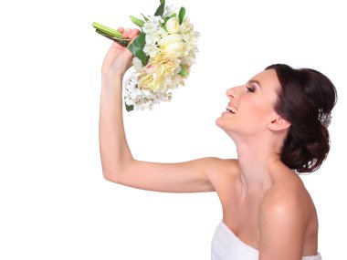 genç ve güzel bir gelin portresi.