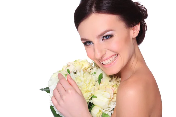 Retrato de una joven novia hermosa . — Foto de Stock