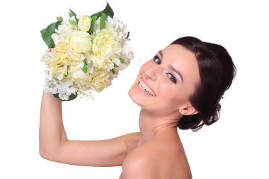 genç ve güzel bir gelin portresi.