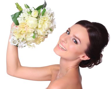 genç ve güzel bir gelin portresi.