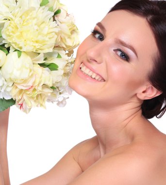 genç ve güzel bir gelin portresi.