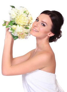 genç ve güzel bir gelin portresi.