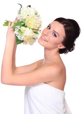 genç ve güzel bir gelin portresi.