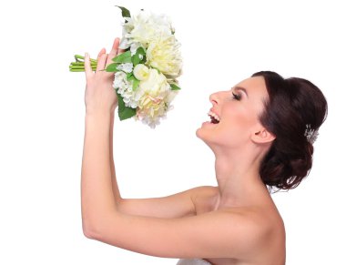 genç ve güzel bir gelin portresi.