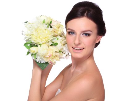 genç ve güzel bir gelin portresi.