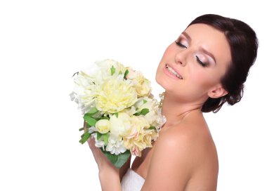 genç ve güzel bir gelin portresi.