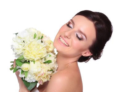 genç ve güzel bir gelin portresi.