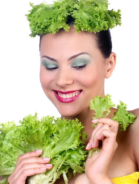 Gezonde vegetarische vrouw — Stockfoto