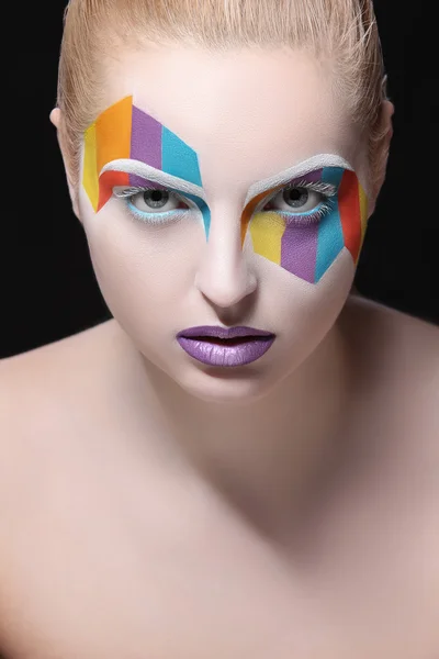 Kreativní módní make-up — Stock fotografie