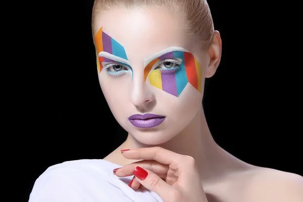 Kreativní módní make-up — Stock fotografie