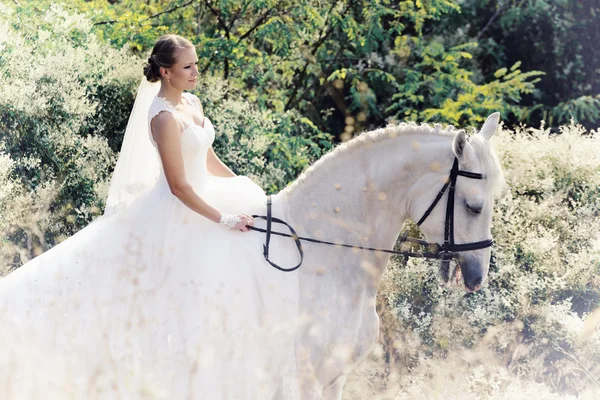 Düğün. Gelin ve beyaz at