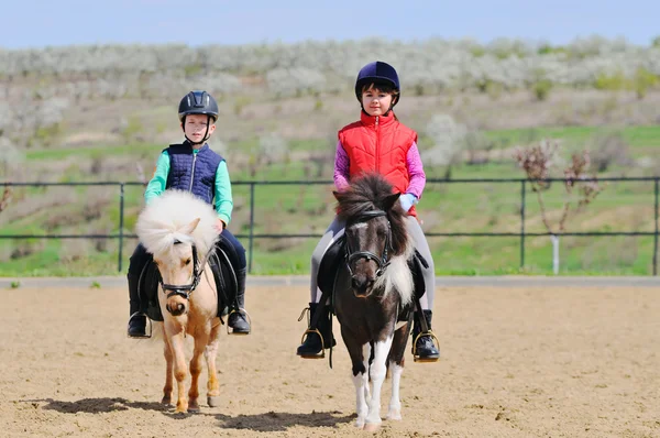 Oğlan ve kız bir midilli sürme
