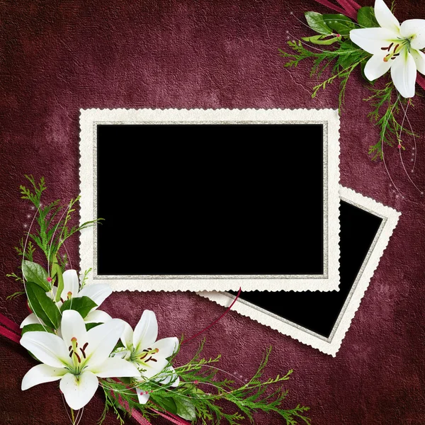 Karta pro dovolenou s květinami na abstraktní pozadí Stock Obrázky