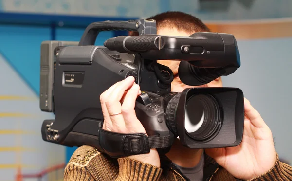 Operador de câmara de televisão Imagem De Stock