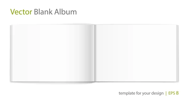 白い背景の上のアルバムを開くは空白です。テンプレート — ストックベクタ