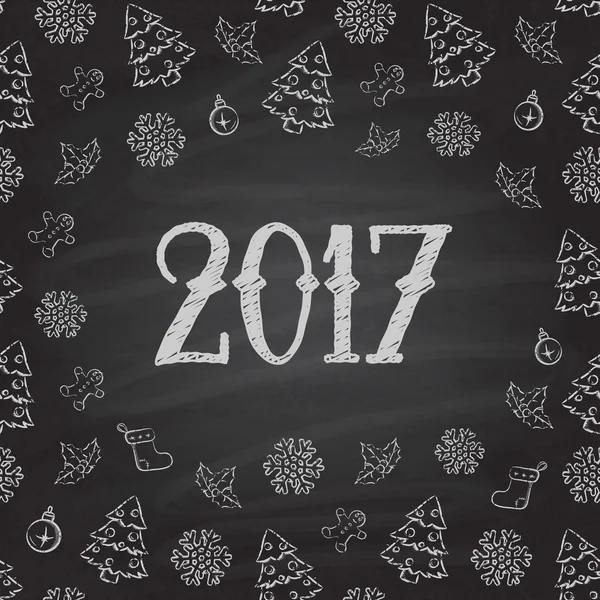 Desain Chalkboard Natal atau Tahun Baru . - Stok Vektor