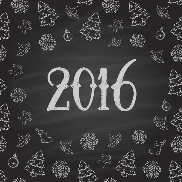 Natal ou Ano Novo Chalkboard design . — Vetor de Stock