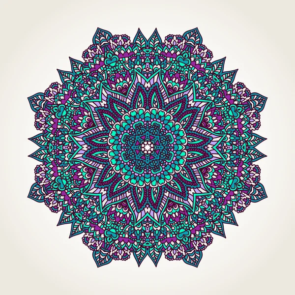 Blommig doodle mandala — Stock vektor