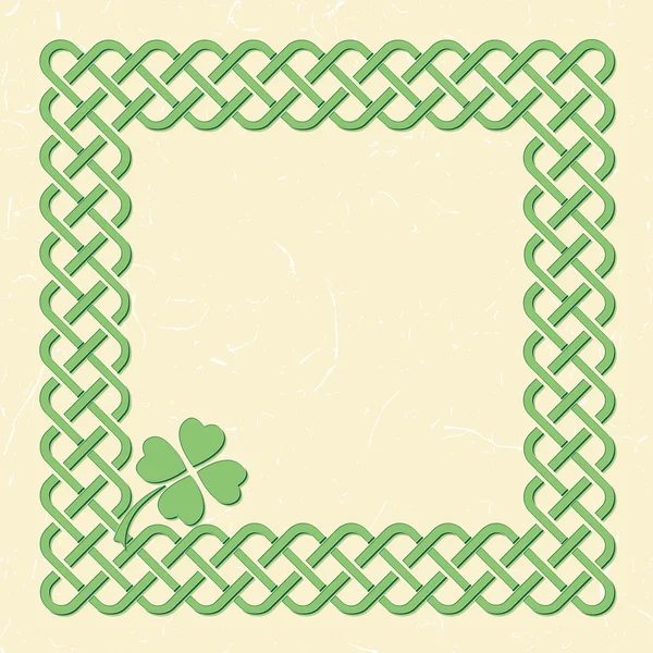 Green celtic shamrock frame — Stock Vector