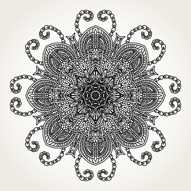 Süslü doodle mandala